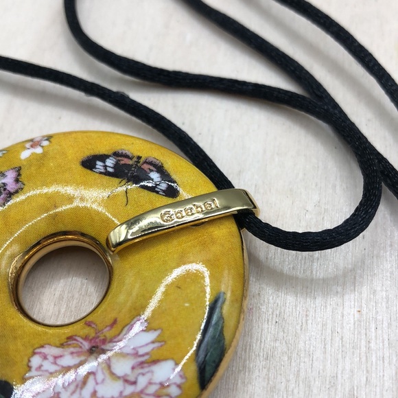 Goebel Hongshou butterfly enamel pendant necklace-statement size 2 sides - Picture 6 of 8